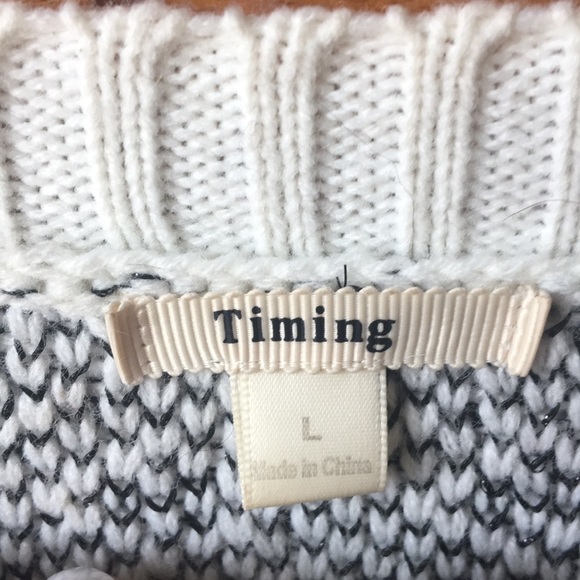 Patterned Cream & Black Sweater - Picture 4 of 4